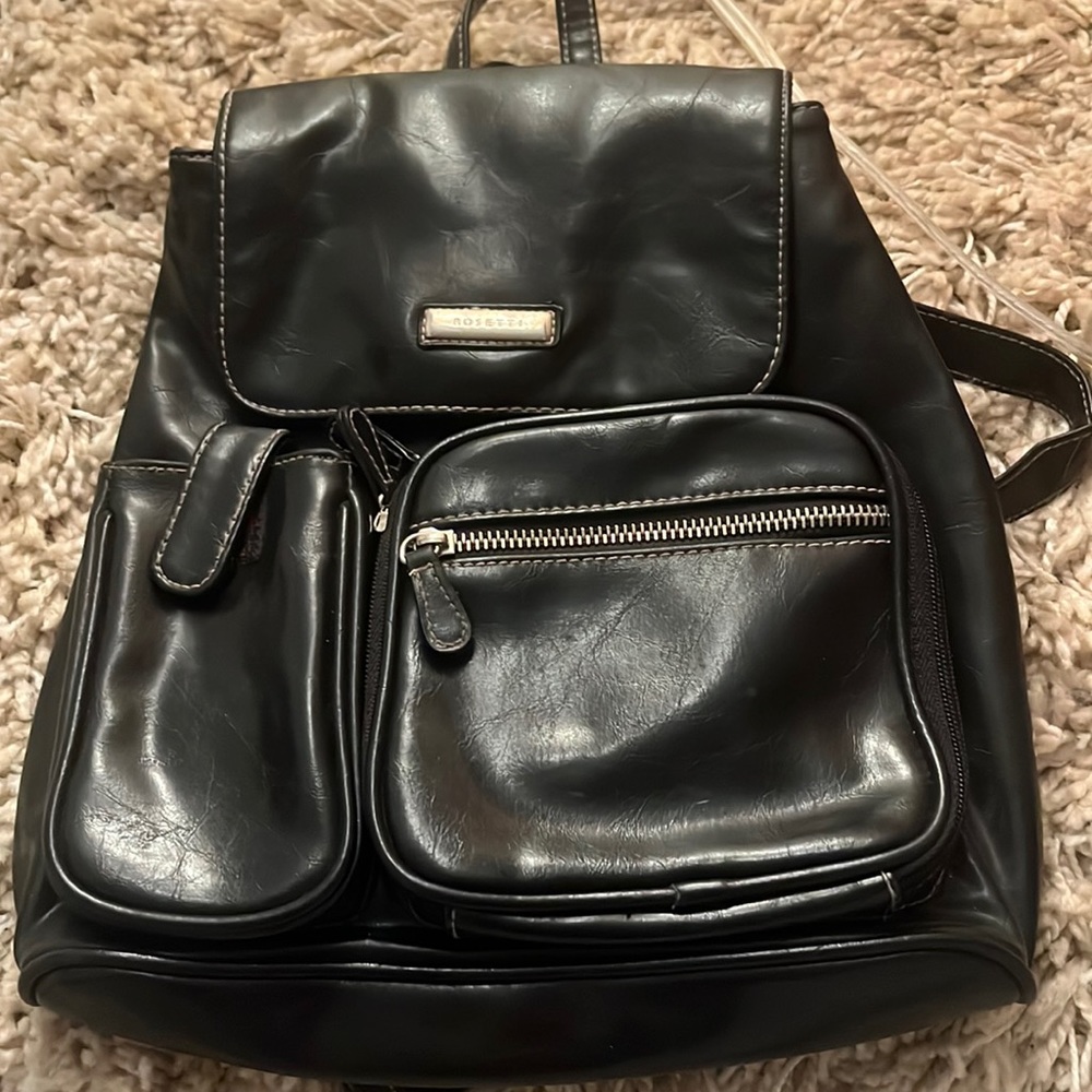 Black Leather Backpack!